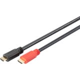 Digitus HDMI High Speed Kabel, mit Verstärker schwarz/rot, 15 Meter