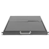 Digitus Modulare HD LCD KVM Konsole mit 17" TFT 16 Port Cat 5, KVM-Switch schwarz, deutsches Tastaturlayout, 16 Port Cat 5 KVM-Switch, Touchpad