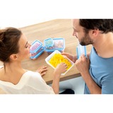 Emsa CLIP & CLOSE Aufschnittbox-System 1,65 + 1,0 Liter, 3-teilig, Dose transparent/blau, rechteckig