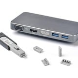 SMARTKEEPER ESSENTIAL DisplayPort Lock (DL04) + Lock Key Mini (U04), Einsteckschloss Farbcode Grau, 4 Stück + 1 Schlüssel