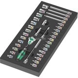 Wera 9720 Schaumstoffeinlage 8000 A Zyklop Knarre 1/4" Set 1, 37‑teilig, Werkzeug-Set schwarz/grau, Knarren- und Stecknuss-Satz, in Schaumstoffeinlage für Werkstattwagen