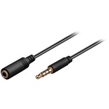 goobay Kopfhörer- und Audio Verlängerungskabel AUX > 3,5mm 4 Pin slim schwarz, 1,5 Meter