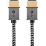 goobay Plus Slim High-Speed-HDMI-Kabel mit Ethernet, 8K @ 60Hz grau, 2 Meter