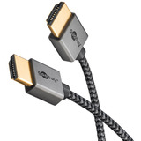goobay Plus Slim High-Speed-HDMI-Kabel mit Ethernet, 8K @ 60Hz grau, 2 Meter
