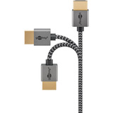 goobay Plus Slim High-Speed-HDMI-Kabel mit Ethernet, 8K @ 60Hz grau, 2 Meter
