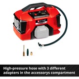 EINHELL Power X-Change Akku-Kompressor PRESSITO 18/21, 18Volt rot/schwarz, ohne Akku und Ladegerät