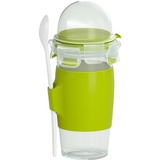 Emsa CLIP & GO Yoghurt Mug, Becher grün/transparent, 450ml