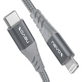 Nevox USB 2.0 Adapterkabel, USB-C Stecker > Lightning Stecker silber/grau, 50cm, PD, gesleevt