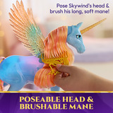 Spin Master Unicorn Academy - Glow Magic Skywind, Spielfigur interaktives Einhorn mit Licht und Soun