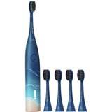 happybrush ECO VIBE 3 Starterkit Ocean + 4 Refills, Elektrische Zahnbürste blau/beige