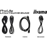 iiyama ProLite LH6575UHS-B2AG, Public Display schwarz (matt), UltraHD/4K, IPS, Lautsprecher, Daisy Chain