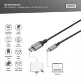 Digitus 8K DisplayPort Adapterkabel, mini DisplayPort > DisplayPort schwarz/grau, 2 Meter