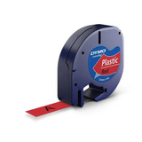 Dymo LetraTag ORIGINAL Kunststoff Schriftband schwarz auf rot S0721630