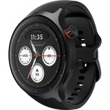 Motorola moto watch, Smartwatch schwarz, mit schwarzem Silikon-Armband