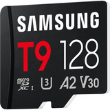 Samsung T9 microSDXC 128 GB, Speicherkarte schwarz, mit USB-Kartenleser