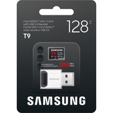 Samsung T9 microSDXC 128 GB, Speicherkarte schwarz, mit USB-Kartenleser