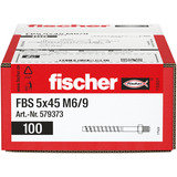 fischer Betonschraube UltraCut FBS 5x45 M6/9 Außengewinde 100 Stück, galvanisch verzinkter Stahl