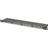 Digitus CAT 6A, Klasse EA High Density Patchpanel, 24 Port schwarz, 0,5 HE, geschirmt