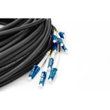 Digitus Glasfaser Universal Breakout Kabel, Duplex, LC/UPC Stecker, Singlemode OS2 schwarz, 30 Meter, vorkonfektioniert