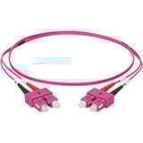 Digitus LWL Patchkabel, Duplex, SC > SC Stecker, Multimode OM4 violett, 1 Meter