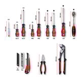 EINHELL E-Case Werkzeugkoffer Universal, 80-teilig, Werkzeug-Set schwarz/rot