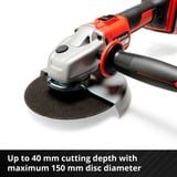EINHELL Professional Akku-Winkelschleifer AXXIO 18/150, 18Volt rot/schwarz, ohne Akku und Ladegerät