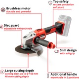 EINHELL Professional Akku-Winkelschleifer TE-AG 18/150 Li BL - Solo, 18Volt rot/schwarz, ohne Akku und Ladegerät