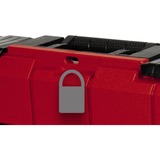 Einhell Systemkoffer E-Case S-F incl. grid foam, Werkzeugkiste schwarz/rot, mit Rasterschaumstoffeinlage