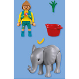 PLAYMOBIL 72092 Animals & Friends Zoo: Elefantenbaby und Pflegerin, Konstruktionsspielzeug 