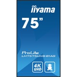 iiyama ProLite LH7575UHS-B1AG, Public Display schwarz (matt), UltraHD/4K, IPS, Lautsprecher, SDM-Slot