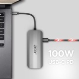 Acer Multi-Port Adapter, Dockingstation silber, USB-C, HDMI, USB-A
