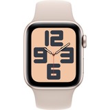Apple Watch SE (2023), Smartwatch silber/hellbeige, 40 mm, Sportarmband, Aluminium