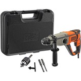 BLACK+DECKER Bohrhammer BEHS02K-QS schwarz/orange, 800 Watt, Koffer