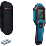 Bosch Holzfeuchtemesser GMP 2-15 Professional blau/schwarz, 2x Batterien, Tasche