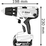 Bosch Professional Akku-Bohrschrauber GSR 18V-21 Professional, 18Volt blau/schwarz, 2x Li-Ionen Akku 2,0Ah, in L-BOXX