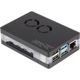 Joy-IT RB-CASEP4+03B für Raspberry Pi 4 B, Gehäuse schwarz/transparent