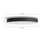 Philips HUE White Ambiance Enrave Deckenleuchte XL, LED-Leuchte schwarz, inkl. Dimmschalter