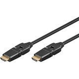 goobay High-Speed-HDMI 360° Kabel schwarz/gold, mit Ethernet, 3 m