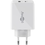 goobay USB-C PD Dual-Schnellladegerät 30 Watt weiß, 1x USB-A, 1x USB-C PD