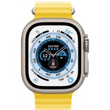 Apple Watch Ultra, Smartwatch gelb, 49 mm, Ocean Armband, Titangehäuse, Cellular