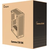 Ocypus Gamma C50 , Tower-Gehäuse schwarz, Tempered Glass