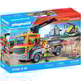 PLAYMOBIL 71750 Action Heroes Baustellen-LKW mit Kran, Konstruktionsspielzeug 