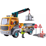 PLAYMOBIL 71750 Action Heroes Baustellen-LKW mit Kran, Konstruktionsspielzeug 