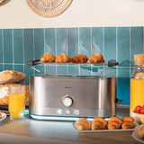 Cecotec Langschlitz-Toaster Shine&Toast Extra Double edelstahl, 1.400 Watt, für 4 Scheiben Toast