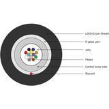 Digitus Verlegekabel A/I-DQ(ZN)BH 9/125µ OS2 4F, Dca schwarz, 1 Meter