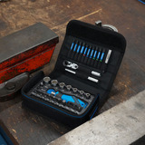 GEDORE Ready to Fix Kit, 43-teilig (TC 666-MK-043), Bit-Satz 1/4'' Bit-/Steckschlüssel-Set mit Knarre und Bit-Schraubendreher