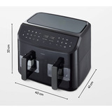 Medion Doppel Heißluftfritteuse Life P20 MD11760 XXL schwarz, 2.600 Watt, 2 Körbe je 4,35 Liter