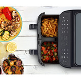 Medion Doppel Heißluftfritteuse Life P20 MD11760 XXL schwarz, 2.600 Watt, 2 Körbe je 4,35 Liter
