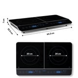 Medion LIFE Doppel-Induktionskochplatte MD 15324 schwarz, 3.500 Watt, 2x Ø 20cm