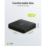 goobay USB-C Multiport-Tischladegerät, PD, GaN, 65 Watt schwarz, 2x USB-C, 2x USB-A, Power Delivery, QuickCharge 3.0